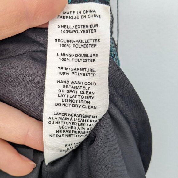 Avec Les Filles Sequined Fringed Short Skirt Flapper Sequins Black Blue Green - Picture 4 of 8